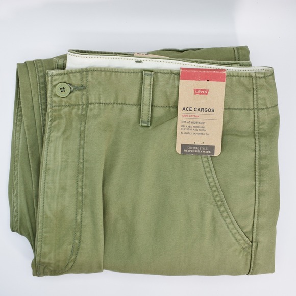 Levi's Other - Levis Men's Ace Cargo Pants Size 36x30 Green Utility Pockets Cotton Relaxed NWT